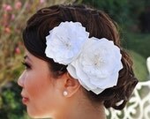 White Double Blooms Fasincator Set- Kendall