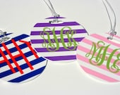 Personalized Round Bag Tag, Not Laminated
