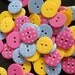 26 pcs Cute Retro Polka dot Buttons 18 mm light blue yellow pink