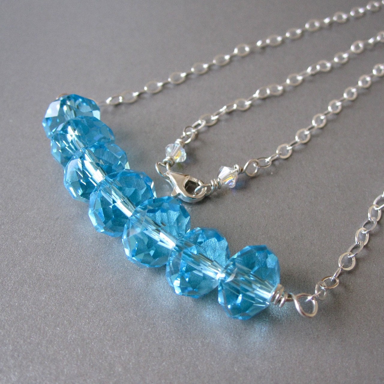 Crystal bridesmaid necklace, choice of color, Carrie Bradshaw inspired