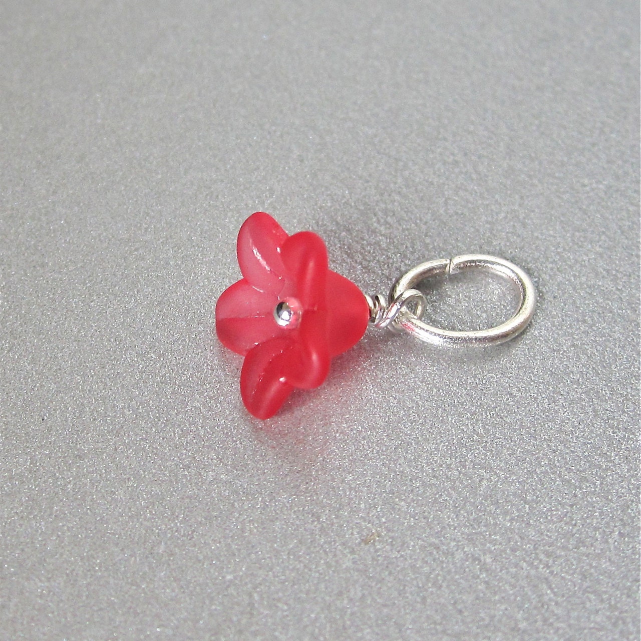 Lucite flower charm eight color options