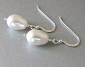 Pearl drop bridal earrings