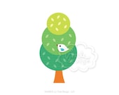 Bird n Tree 04 - clip art - A25