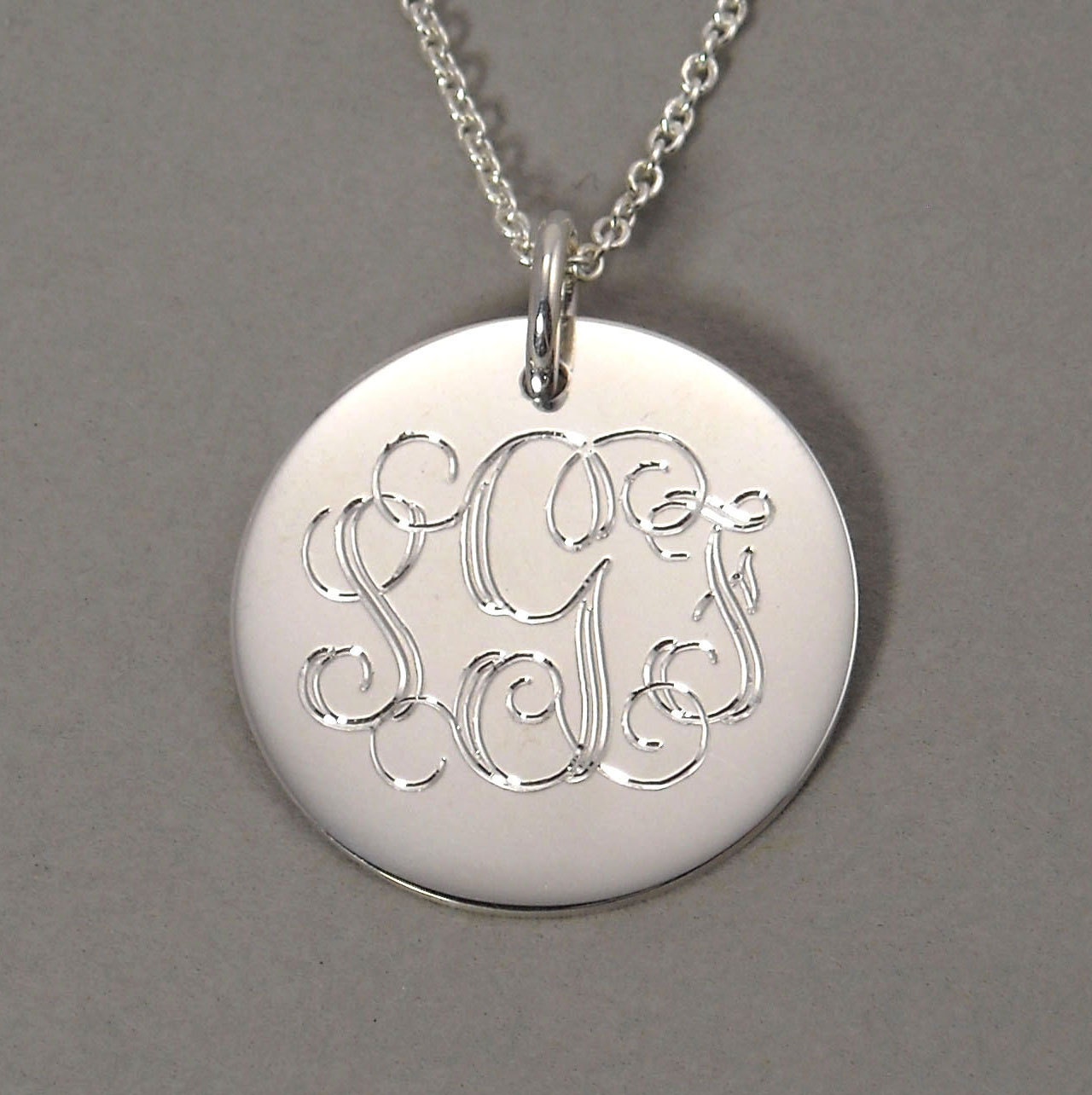 Sterling silver personalized monogram pendant by GaudyBaubles