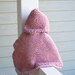 Knit Cape Poncho Children clothing Fall Baby Poncho with hood 6 to 9 months made of wool. Baby Shower Gift Handmade Coat Jacket