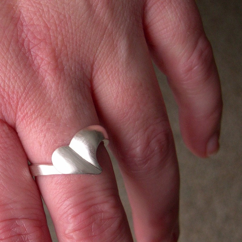 Heart Ring, Contemporary, Sterling Silver
