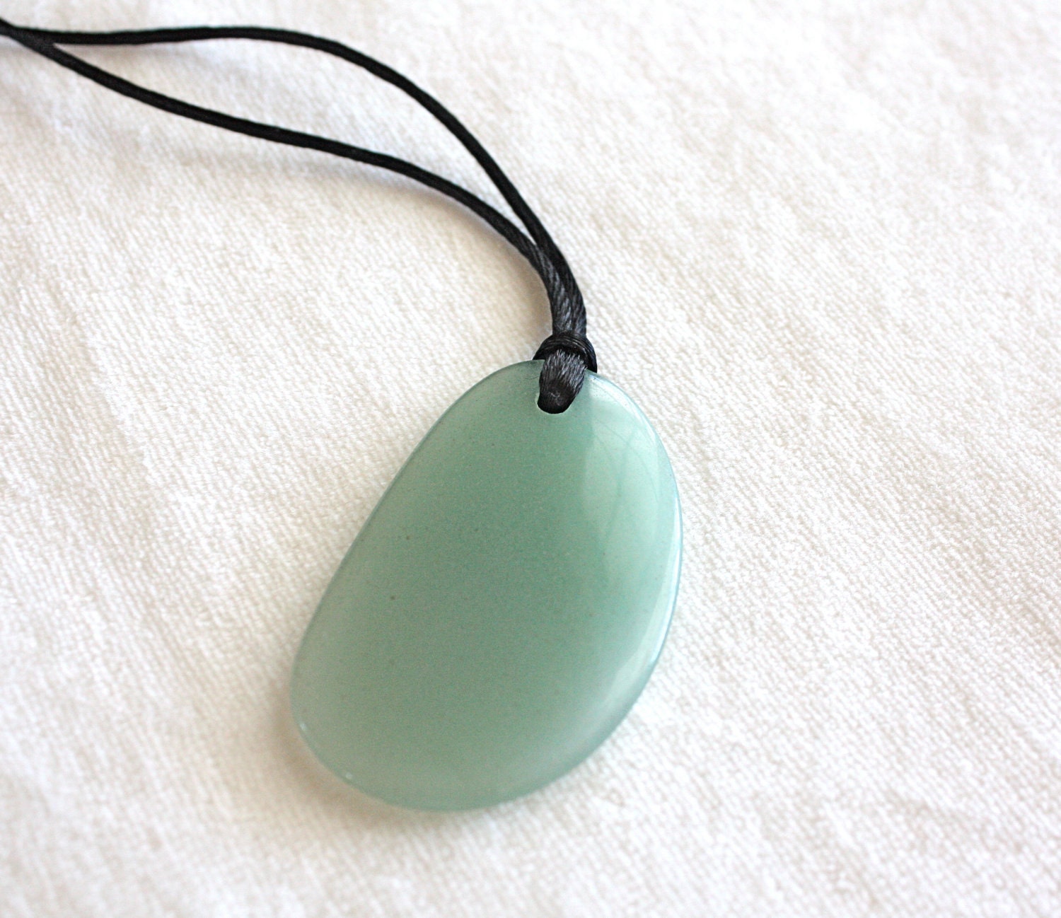 Gemstone Pendant Nursing Necklace - Green Aventurine -  Calm and Comfort