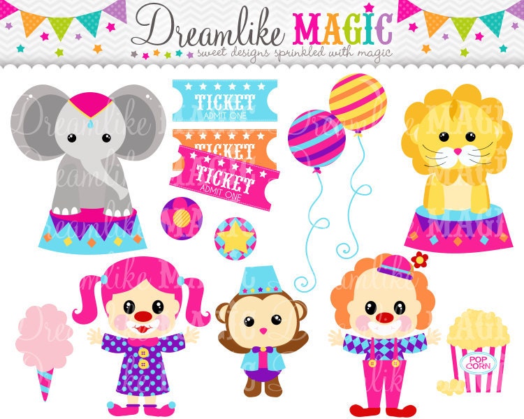 Sweet Circus Time- Clipart for Personal or Commercial Use Il_570xn