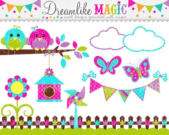 Sweet Tweet Summer Breeze- Clipart for Personal or Commercial Use Il_570xn