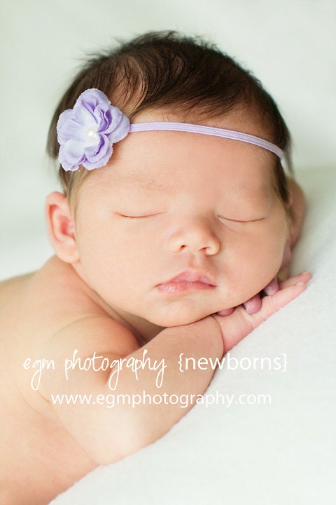 Lilac Headband with Pearl Center