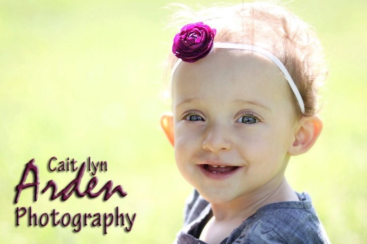Baby Flower Headband Collection-Sale on this set- for Baby Girls-Sweet Mini Ranunculus Blooms on thin white elastic headbands