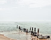 The Dock 8x8 - Beach Photograph - Minimalist Landscape Photography - Atlantic Ocean Nature Photo