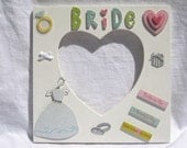 Bride Wedding photo picture frame hand made heart shape