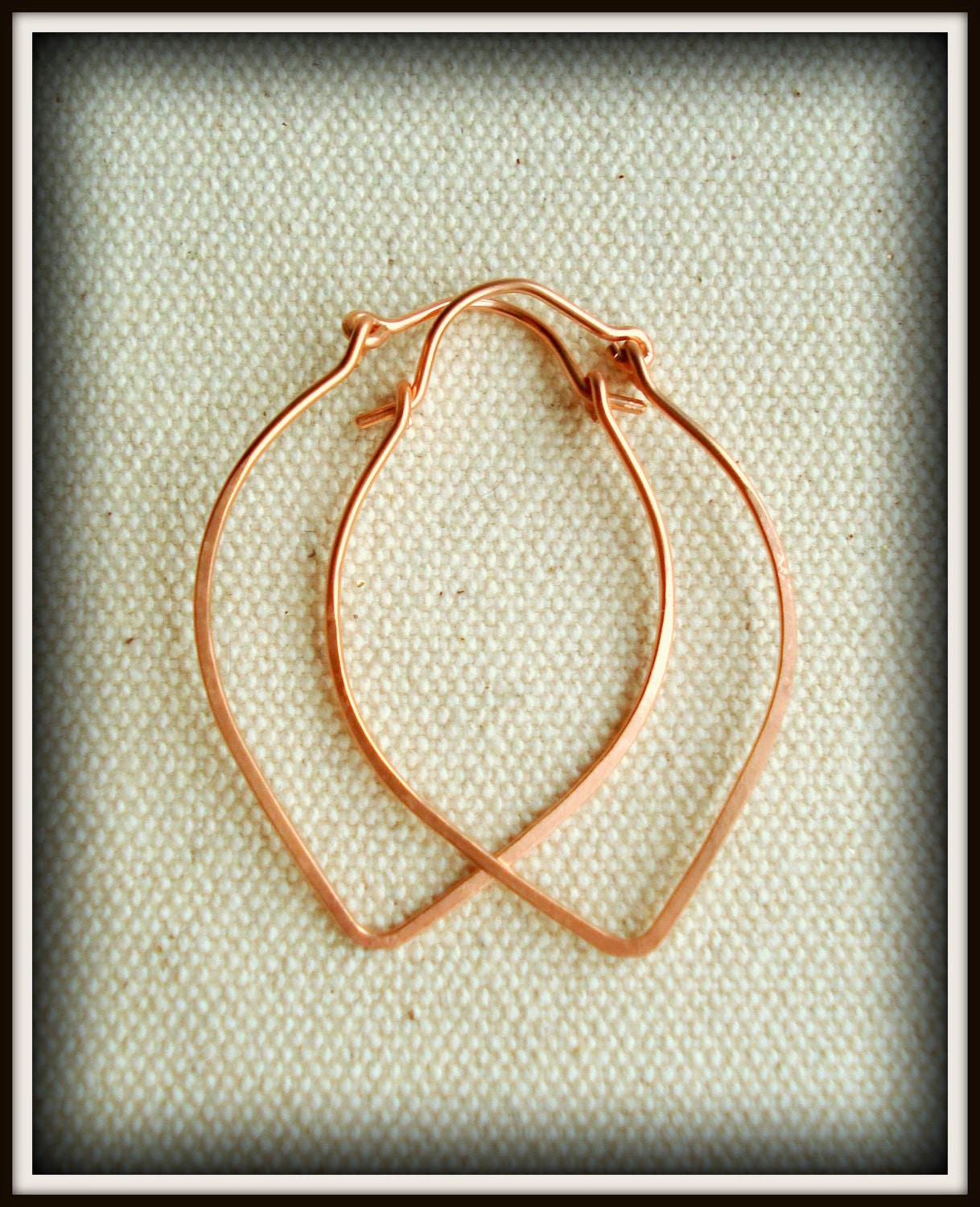 Rose Gold Lotus Petal Latch Hook Earrings