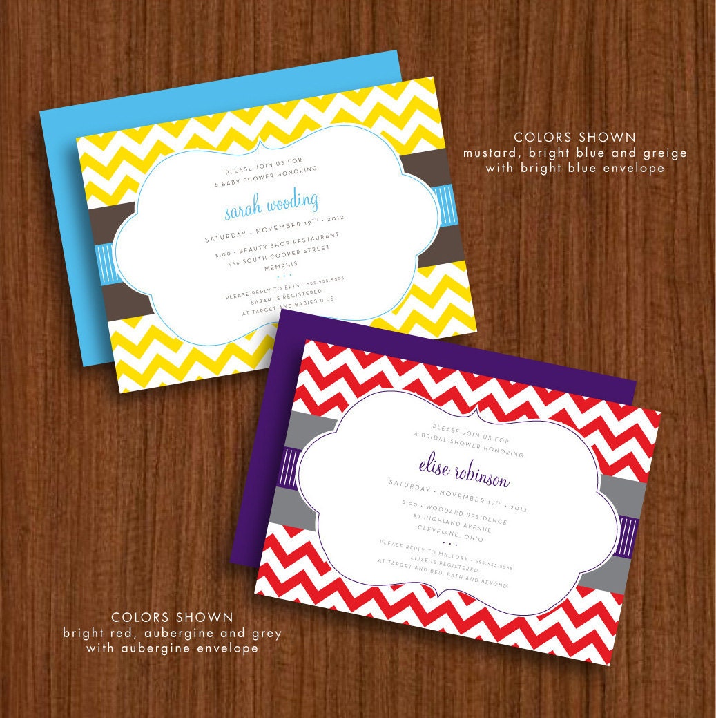 Zag and Ribbon Invitation