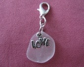 Sea Glass Love Charm - Cell Phone / Zipper Pull / Bracelet / Pendant Charm
