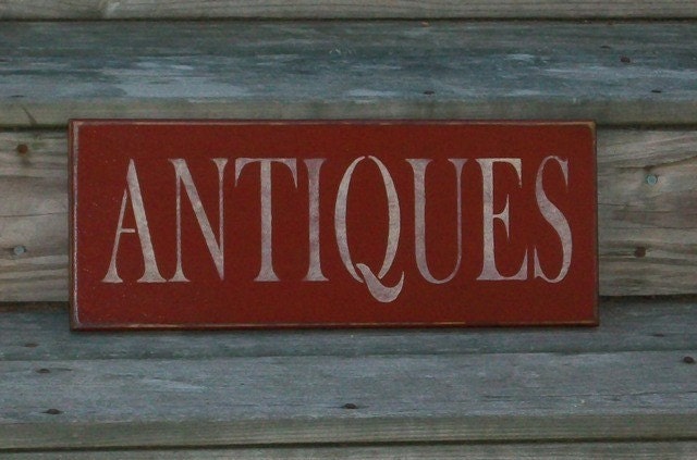 Antiques - Primitive Country Painted Wood Sign, Wall Decor, Plaque, Rustic
