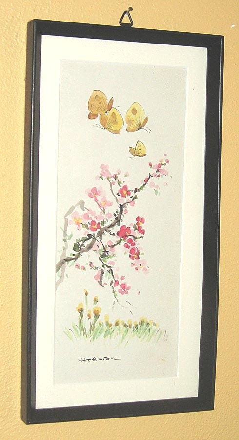 Original Korean Watercolor Vintage Framed