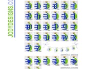 Blue Stripe Alphabet/ all letters available and extras - Jody Designs