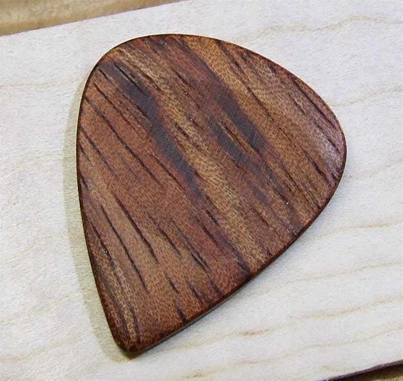 Wood Guitar Pick - Handmade Exotic African Bubinga Premium Guitar Pick