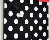 Fabric Magnet Board (9" x 12") Black/White Dot