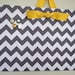 Fabric Covered Magnet Board (18" x 12") Grey Chevron