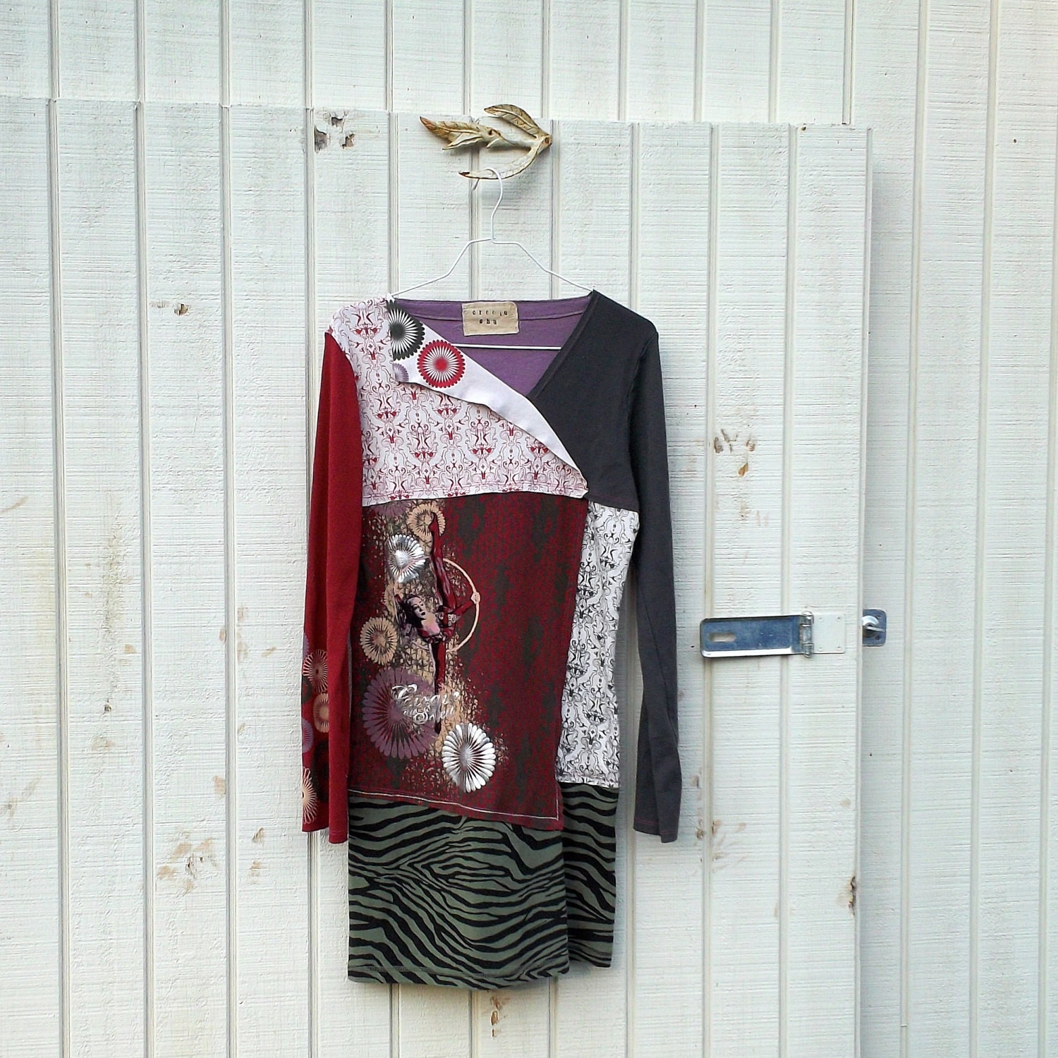 RESERVED - Funky Eco Dress / Upcycled Dress / Tattered Dress / eco T-Shirt Dress / Romantic Dress by CreoleSha
