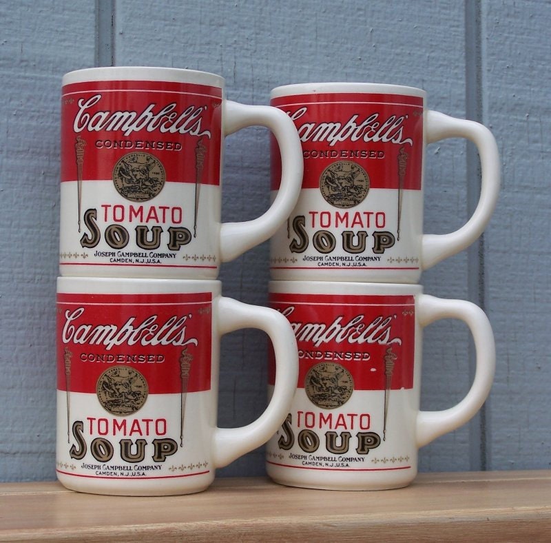Vintage Campbell Soup Mugs 4 Piece Set Made in by AustinJames