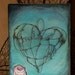 Sale - Je t'aime Wire Heart Painting - 8x10 Gallery Canvas