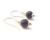 Lapis lazuli earrings faceted beads