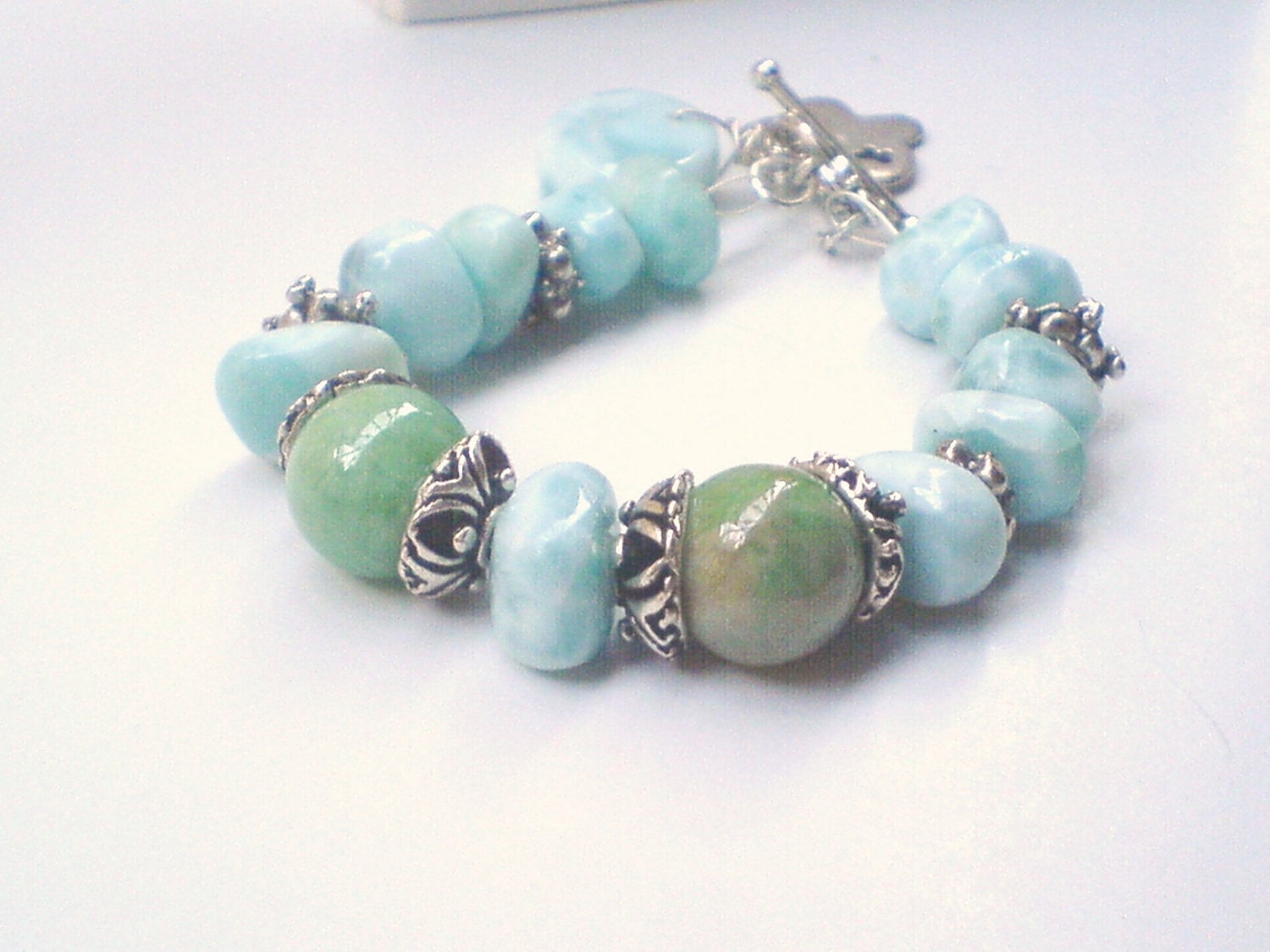 Larimar Bracelet with Jade beads