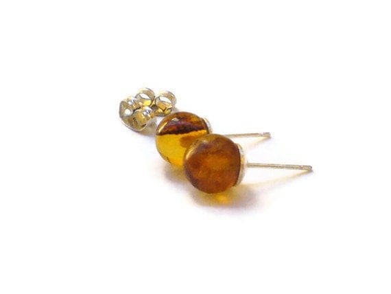 Dominican amber earrings post earrings studs minimalist style jewelry simple clean jewelry