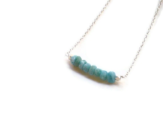 Larimar necklace Minimalist style Geometry Turquoise jewelry
