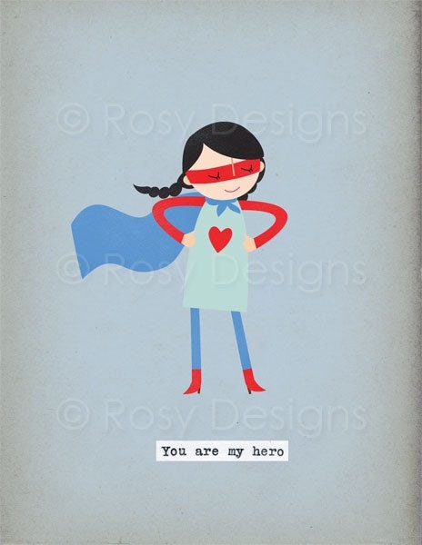 You are my hero - Girl - Note Card