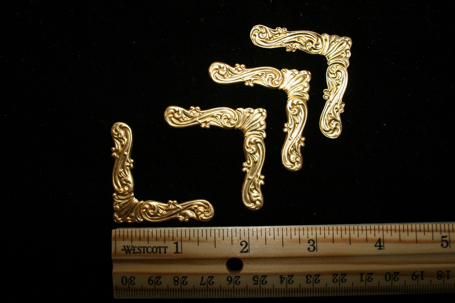 Large Brass metal Photo Corners page box book by tailoredchaos