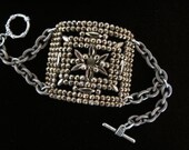Vintage Cut Steel Shoe Clip Buckle Bracelet Victorian c1900