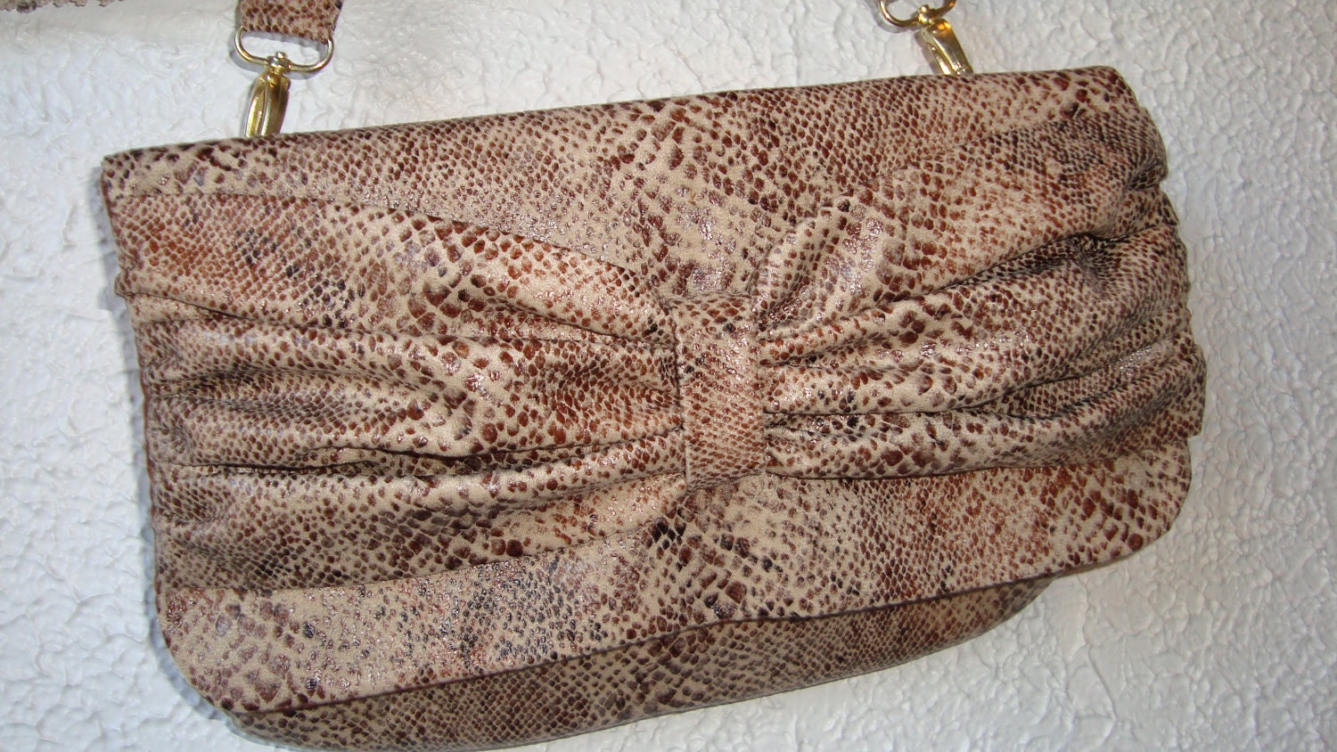 Womens Clutch, Faux Snake Skin, Clutch Purse with Removeable Strap