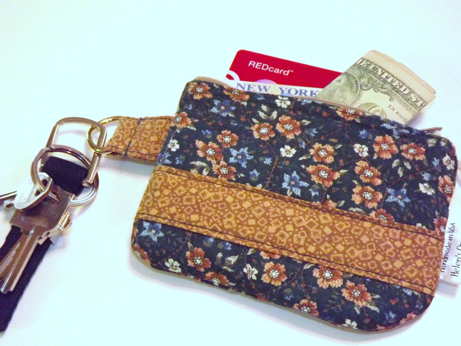 Quilted Change Purse, Womens Change Purse