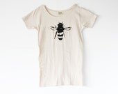 Bee Shirt - Womens - Honey Bee - Natural White Alternative Apparel - Organic shirt - Small, Medium, Large, XL- Clothing