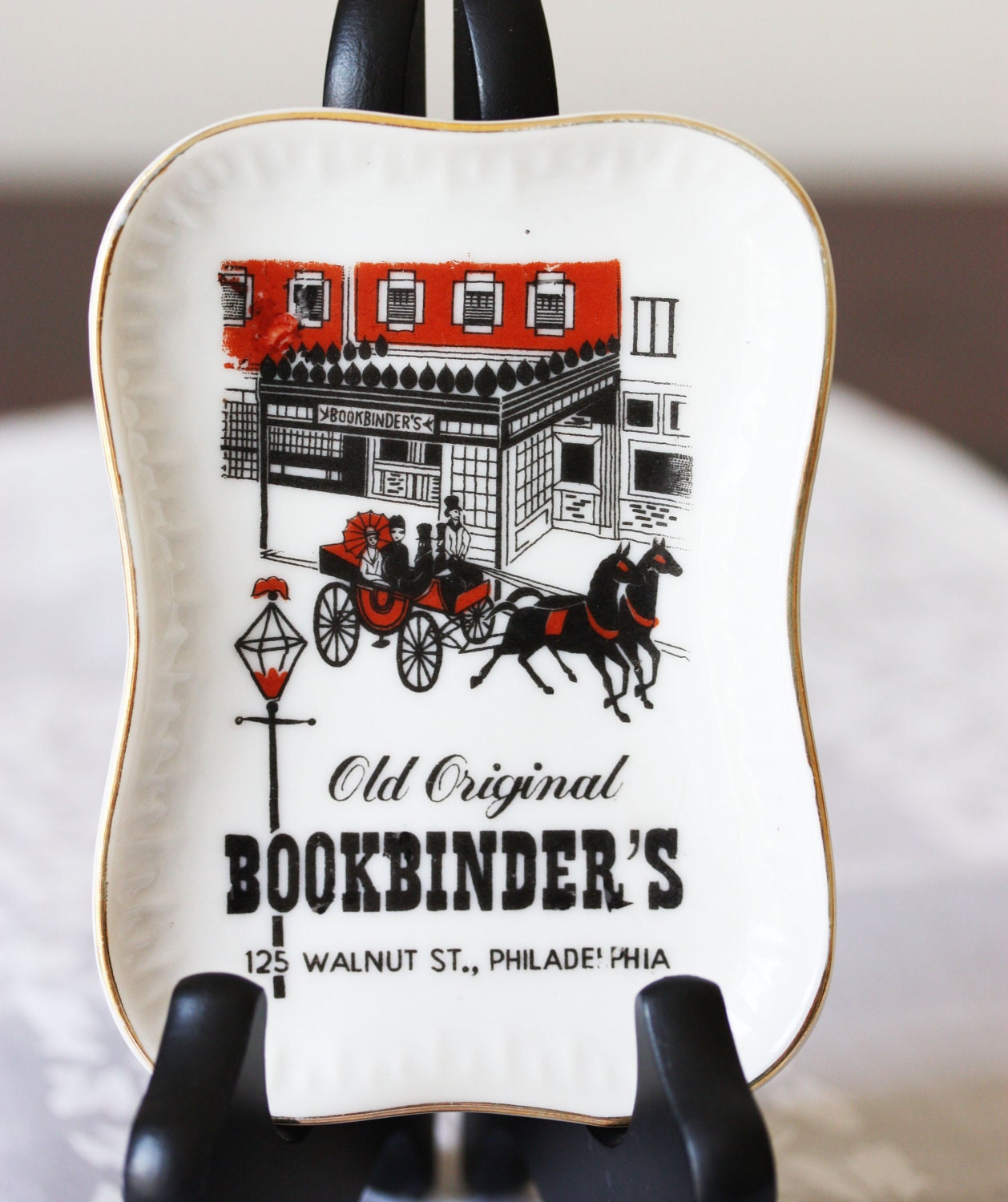 Old Original Bookbinder's Souvenier Ashtray