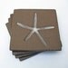 Starfish Coasters, Brown - White, Handmade, Pottery, Ceramic, Set of 4