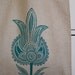 Block Printed Linen Bag with Turquoise motif