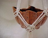 Retro planter with macrame hanger way 60's