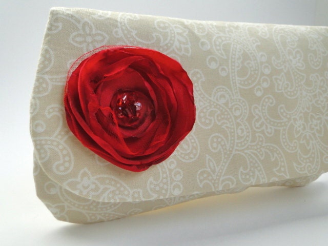 Clutch, Bridesmaids gifts, taupe, cream wedding, red, ruby