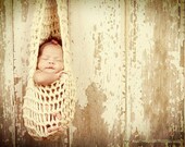 Crochet Hanging Infant Stork Pouch Cocoon Photography Prop