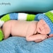 Crochet Striped Night Cap Jumbo Pom Pom Beanie Cap Photography Prop