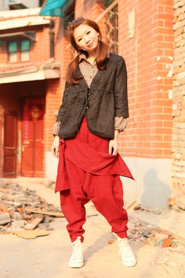 Linen anomalistic style pants(more colour choose)-W8