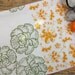 SALE Tea towel block printed Exotic Lotus Hasu blossom