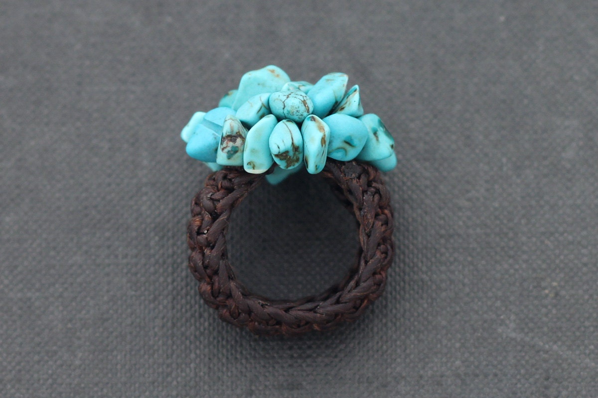Turquoise Knitted Ring