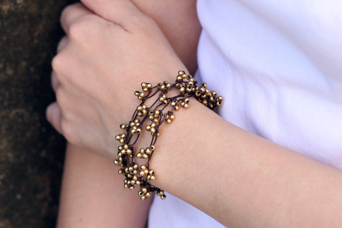 Free Form Brass Woven Bracelet